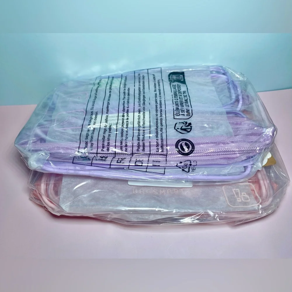 BAGSMART Clear Toiletry Bags - TSA Approved Travel Makeup‎ Cosmetic Pouches, 2